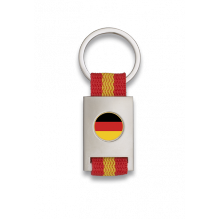 Llavero rectangulo plata + cinta bandera