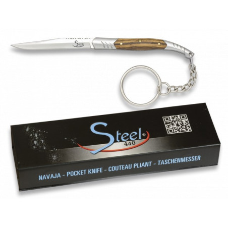 navaja Steel 440. madera zebra. hoja 5