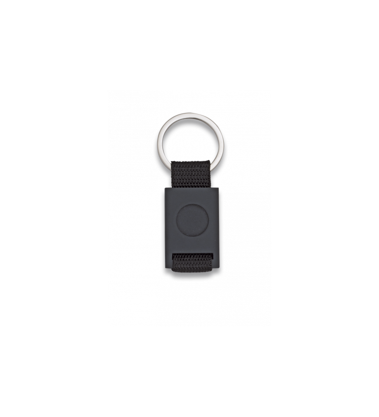 llavero rectangulo negro + cinta negra