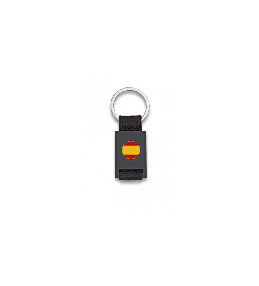 Llavero rectangulo negro + cinta negra