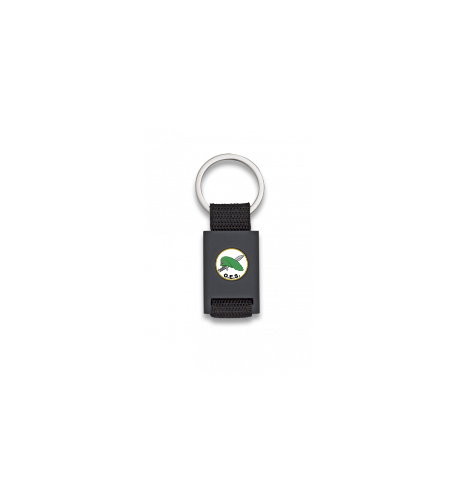 Llavero rectangulo negro + cinta negra