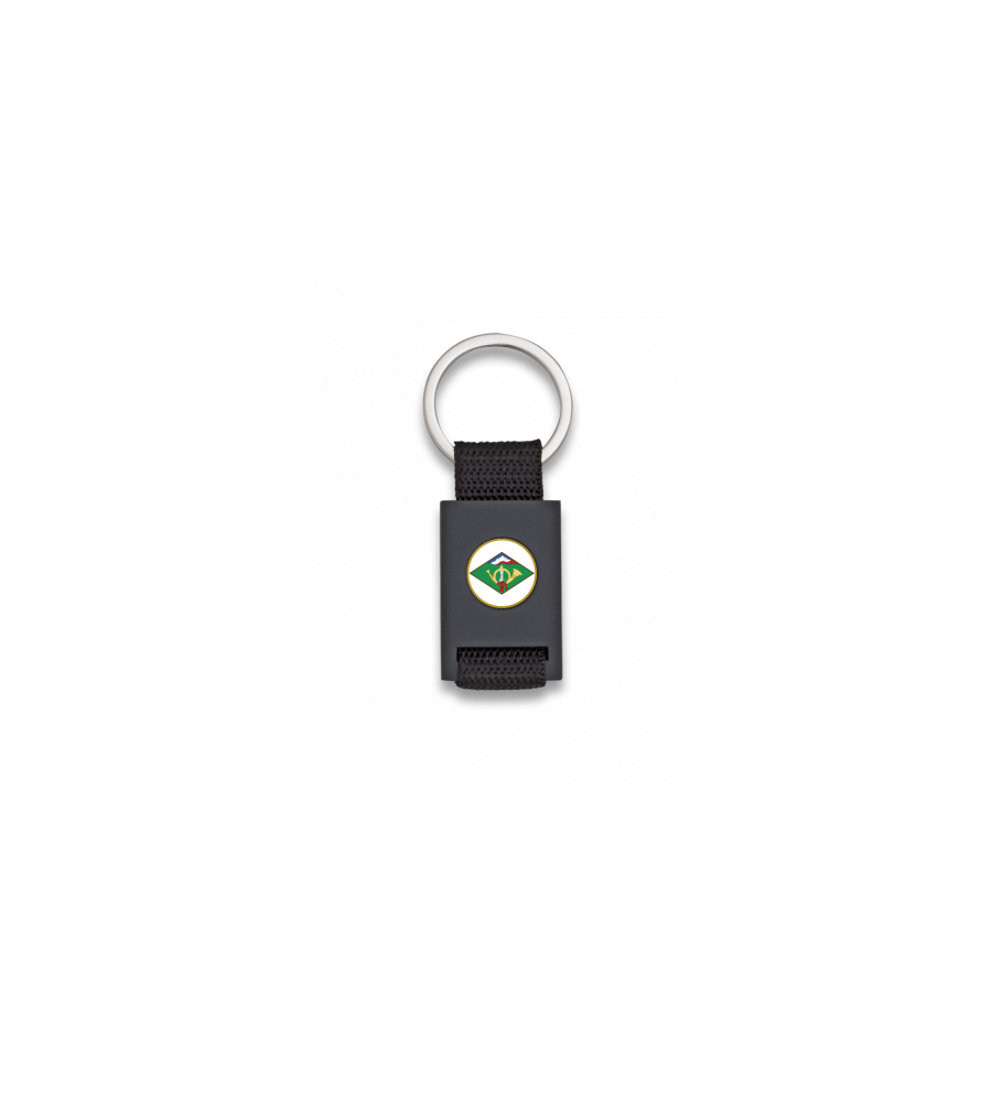 Llavero rectangulo negro + cinta negra