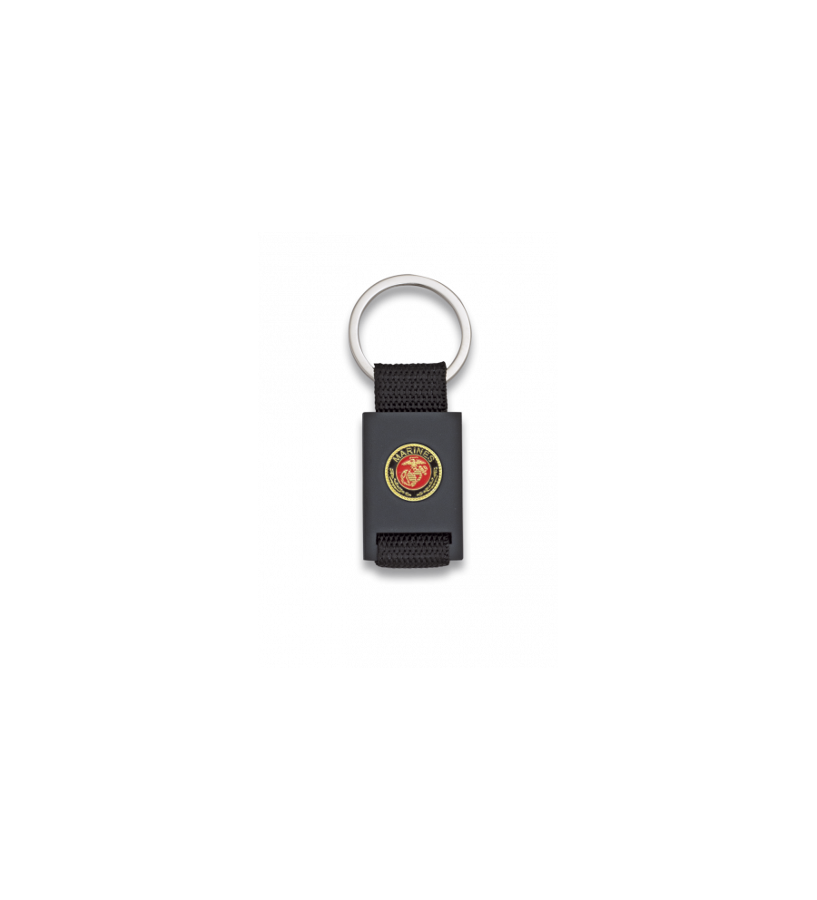 Llavero rectangulo negro + cinta negra