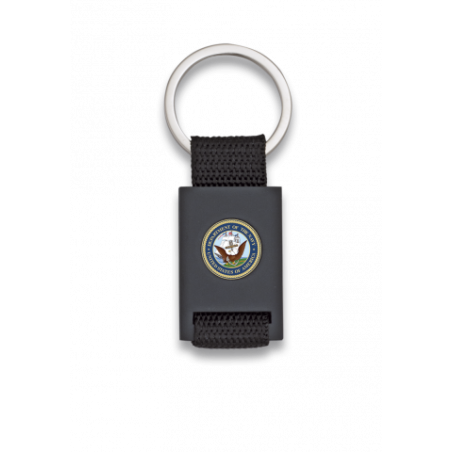 Llavero rectangulo negro + cinta negra