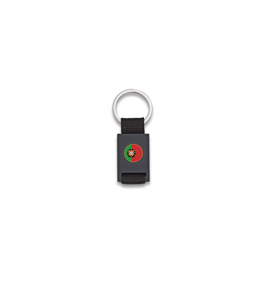 Llavero rectangulo negro + cinta negra