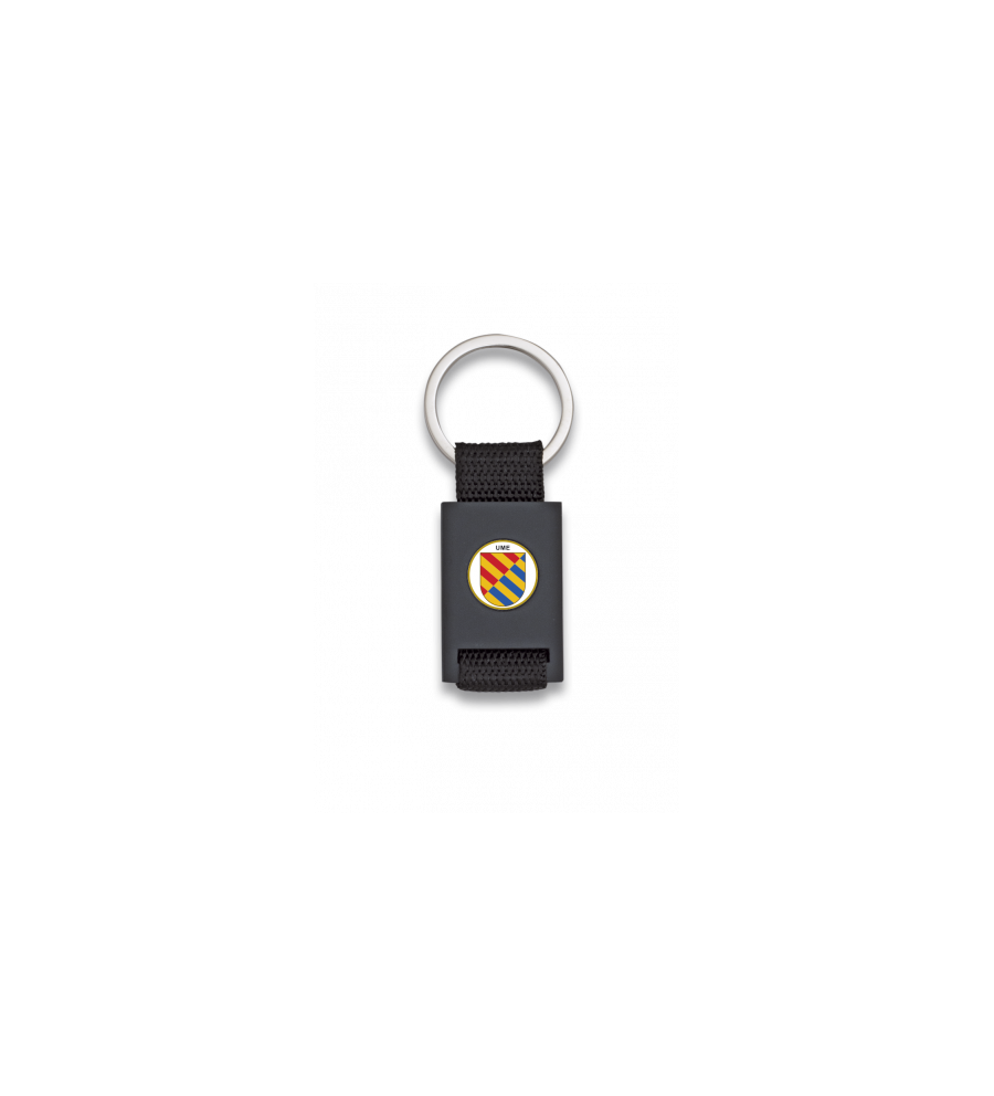 Llavero rectangulo negro + cinta negra