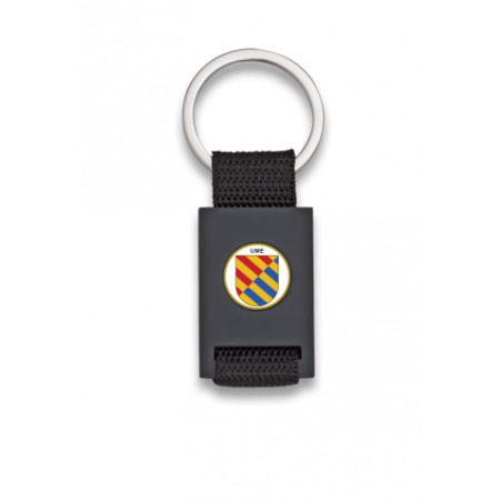 Llavero rectangulo negro + cinta negra