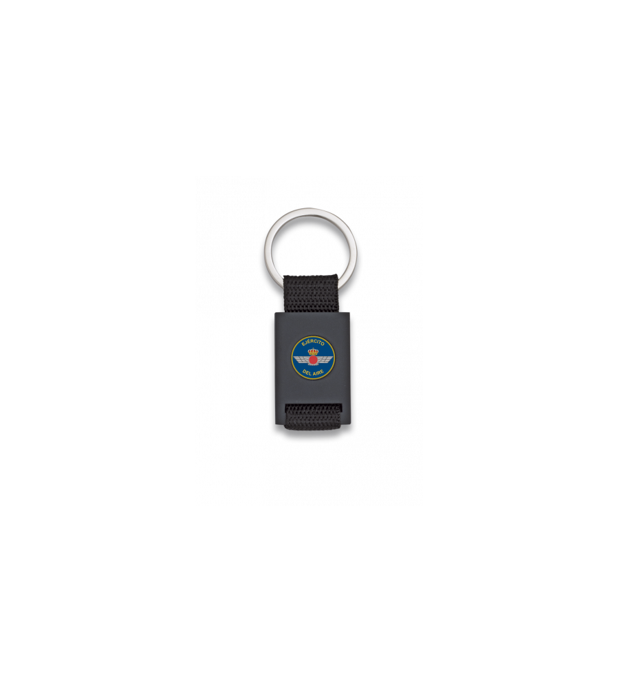 Llavero rectangulo negro + cinta negra
