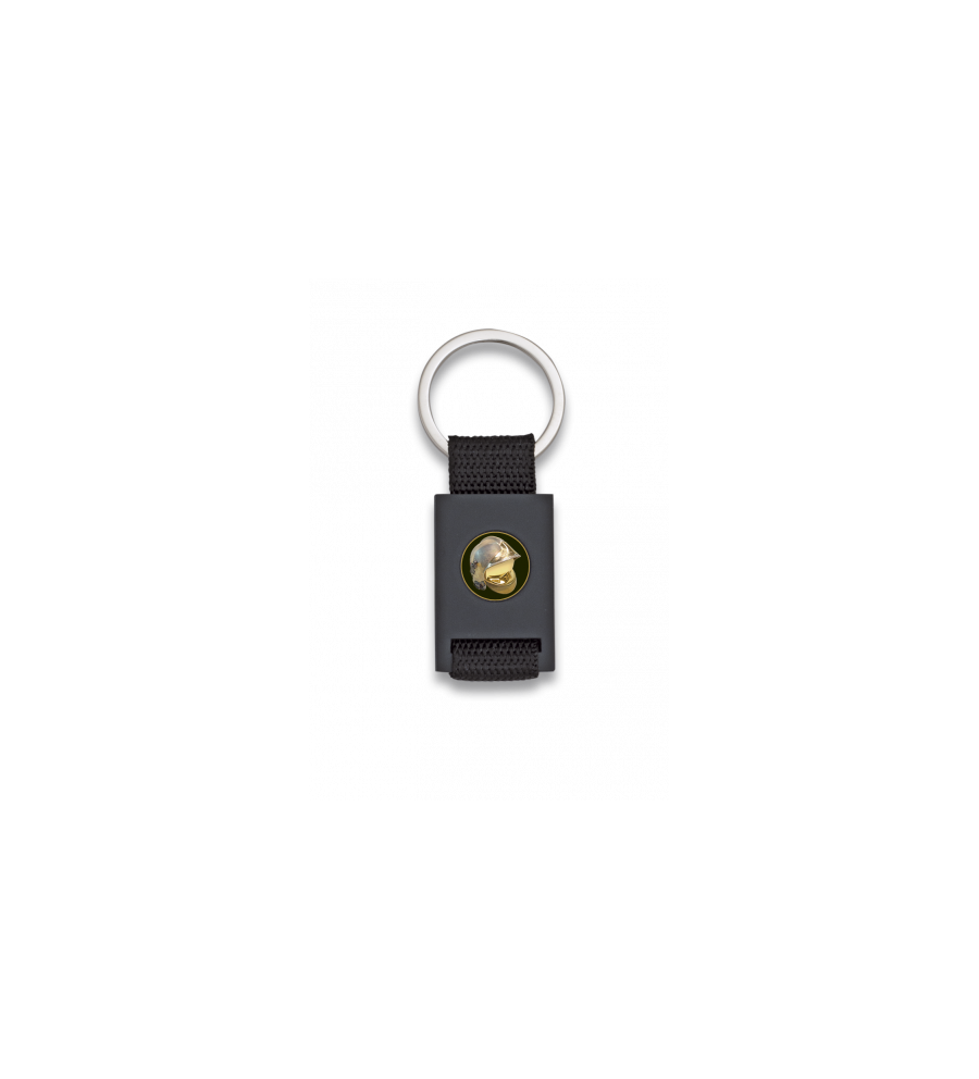 Llavero rectangulo negro + cinta negra