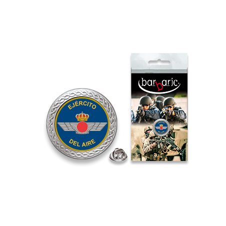 Pin Barbaric plata. borde biselado.20mm