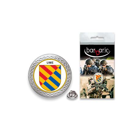 Pin Barbaric plata. borde biselado.20mm