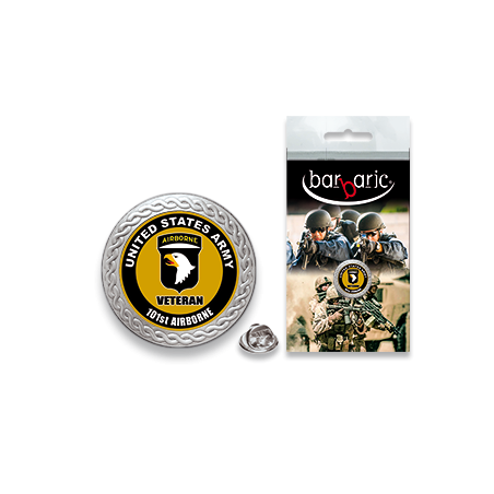 Pin Barbaric plata. borde biselado.20mm