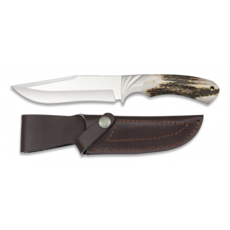 Cuchillo Caza Mango Ciervo. Total: 26 cm
