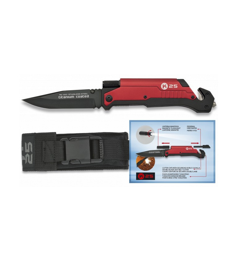 Navaja K25 Pedernal / linterna. 9cm