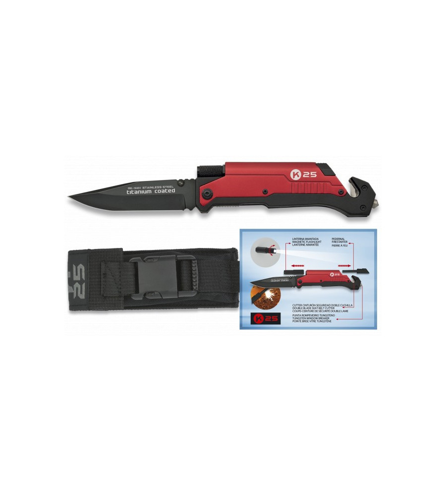 Navaja K25 Pedernal / linterna. 9cm