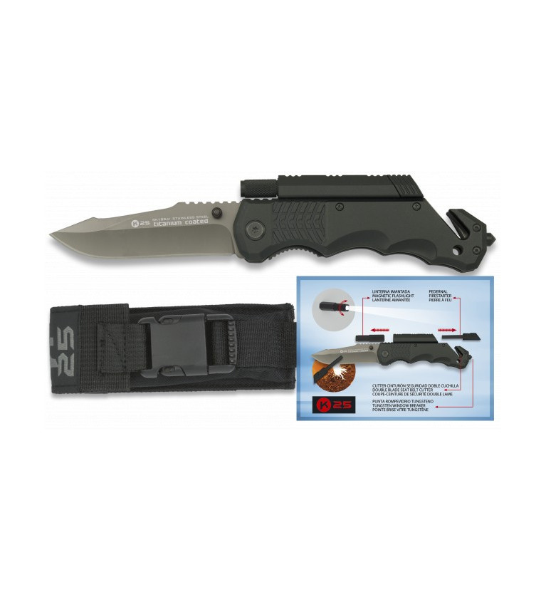 navaja K25.pedernal y linterna. h: 9