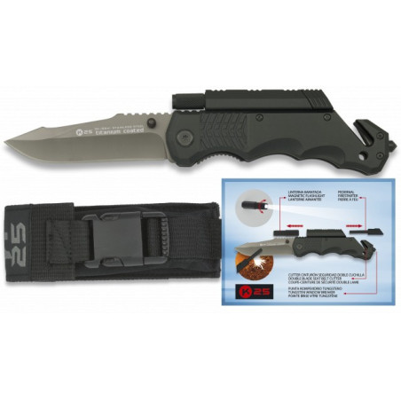 navaja K25.pedernal y linterna. h: 9