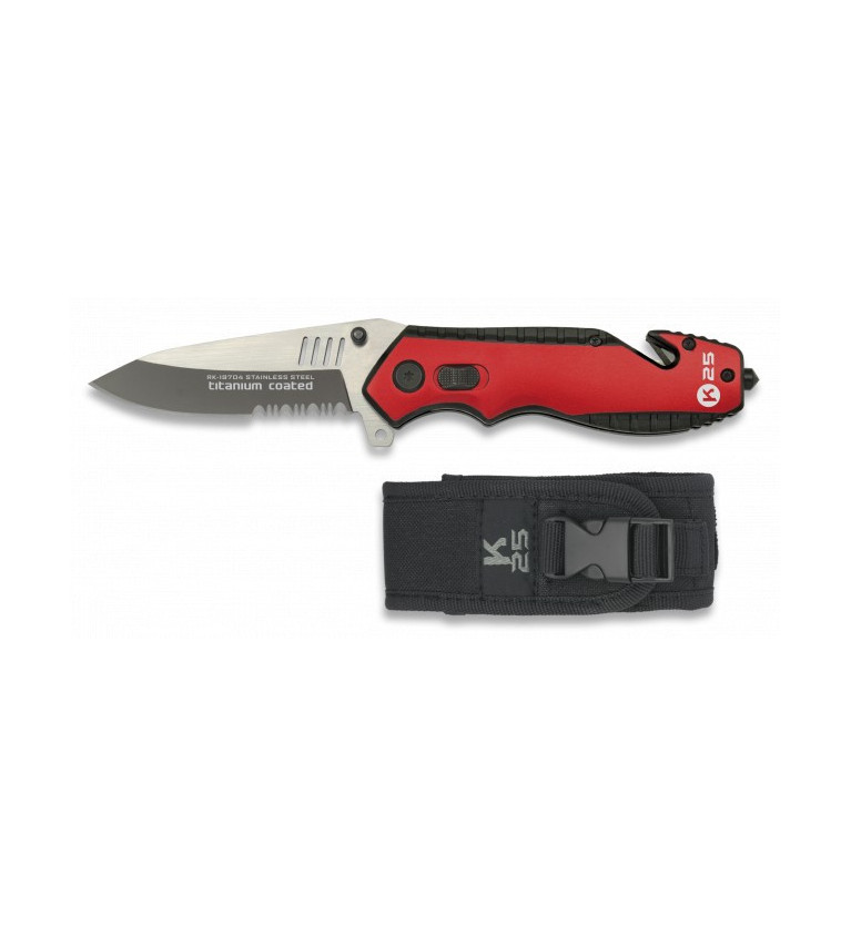 navaja  seguridad K25 roja / negra. 8.4