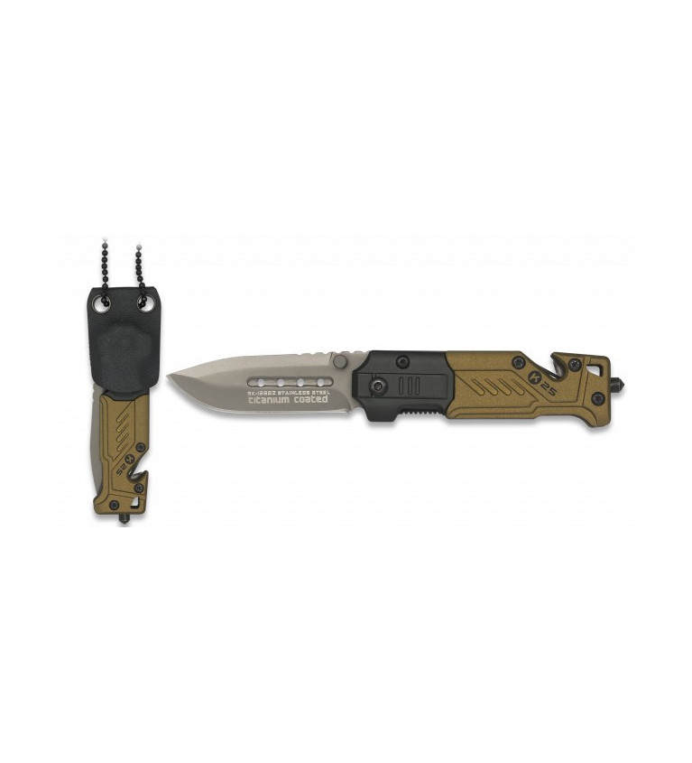 navaja K25 coyote con funda kydex. 5.5