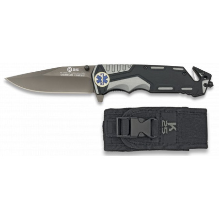 Navaja gris/negra K25i seguridad. H: 9.4