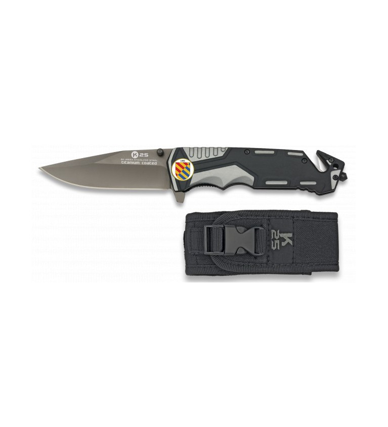 Navaja gris/negra K25 seguridad. H:9.4