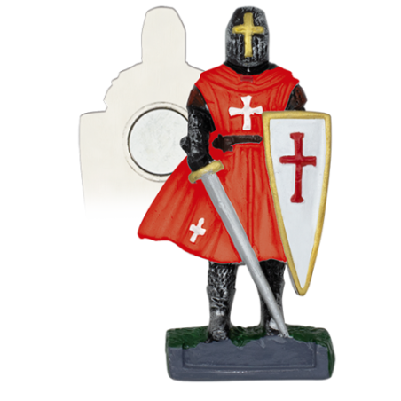 Imán Resina Caballero Templario rojo