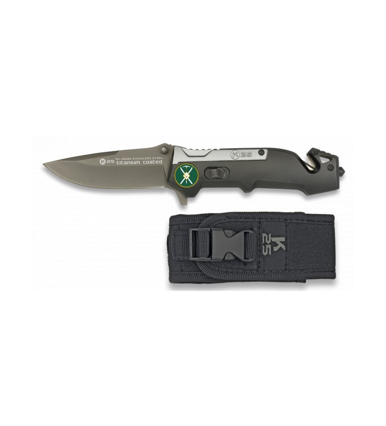 Navaja K25 color Titanio/negro. 8.7