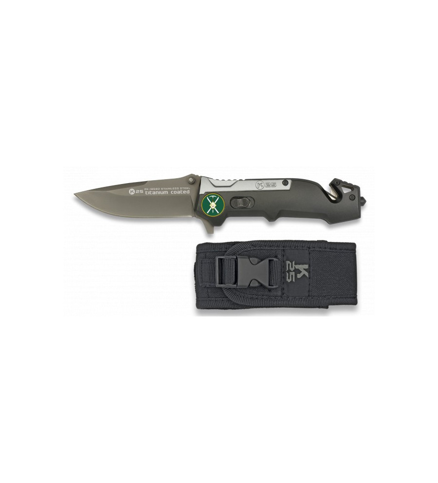 Navaja K25 color Titanio/negro. 8.7