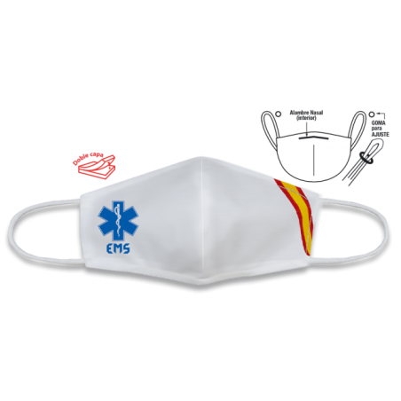 Cubre-Mascarilla Blanca Bandera EMS.