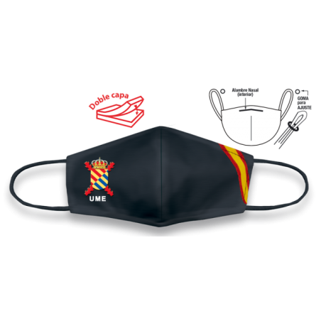 Cubre-Mascarilla Negra Bandera UME.