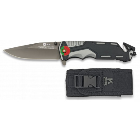 Navaja gris/negra K25 seguridad. H: 9.4