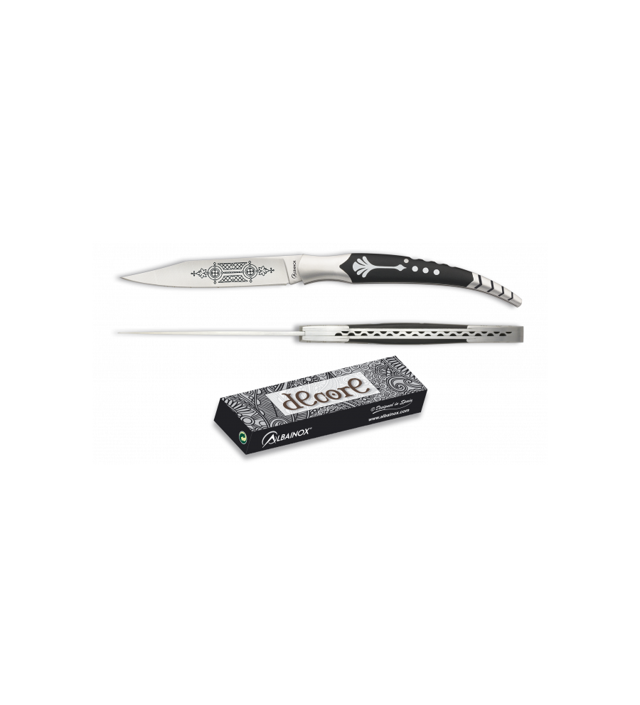 Navaja albainox negra.hoja : 8.8 cm