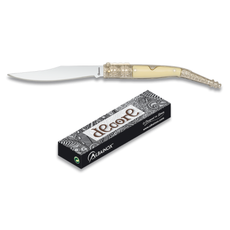 Navaja albainox cromada. hoja 8,5 cm