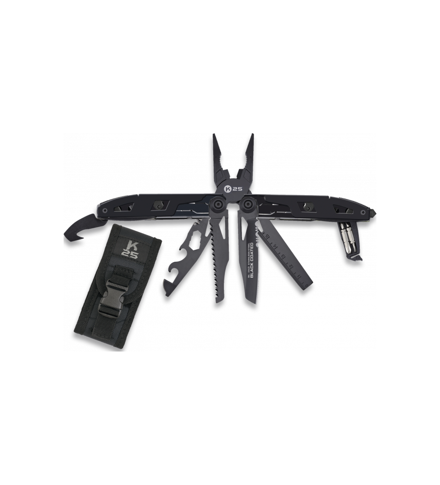 alicate tactico k25 negro. 17 usos