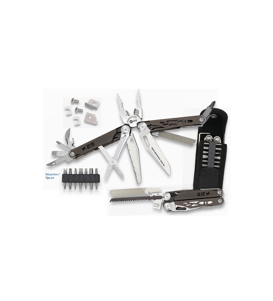 alicate K25 cachas titanio. 14 puntas in
