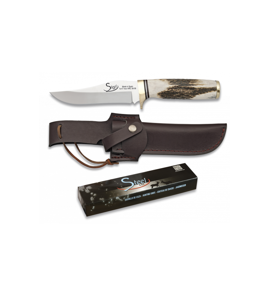 Cuchillo STEEL 440. Ciervo. C/Funda.12.5