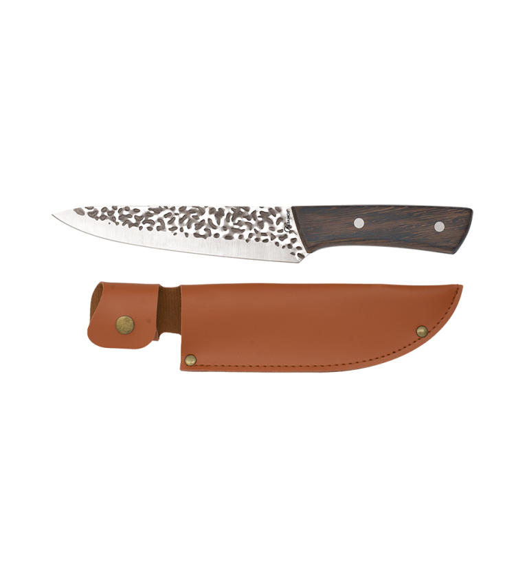 cuchillo puño madera / funda polipiel.