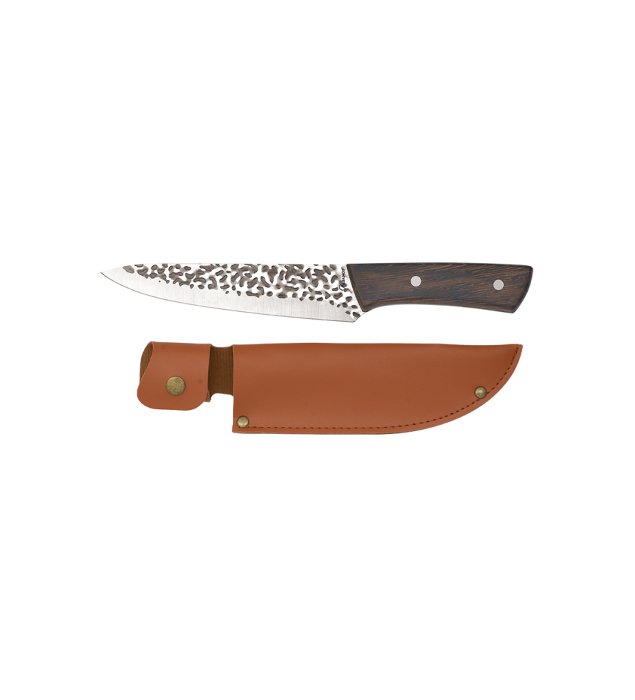 cuchillo puño madera / funda polipiel.