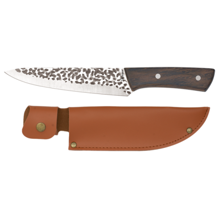 cuchillo puño madera / funda polipiel.