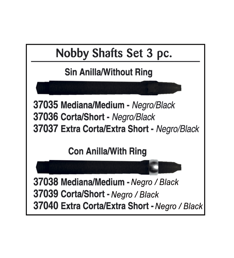 Caña NYLON.CORTA.Sin Anilla. Negro. 3pz