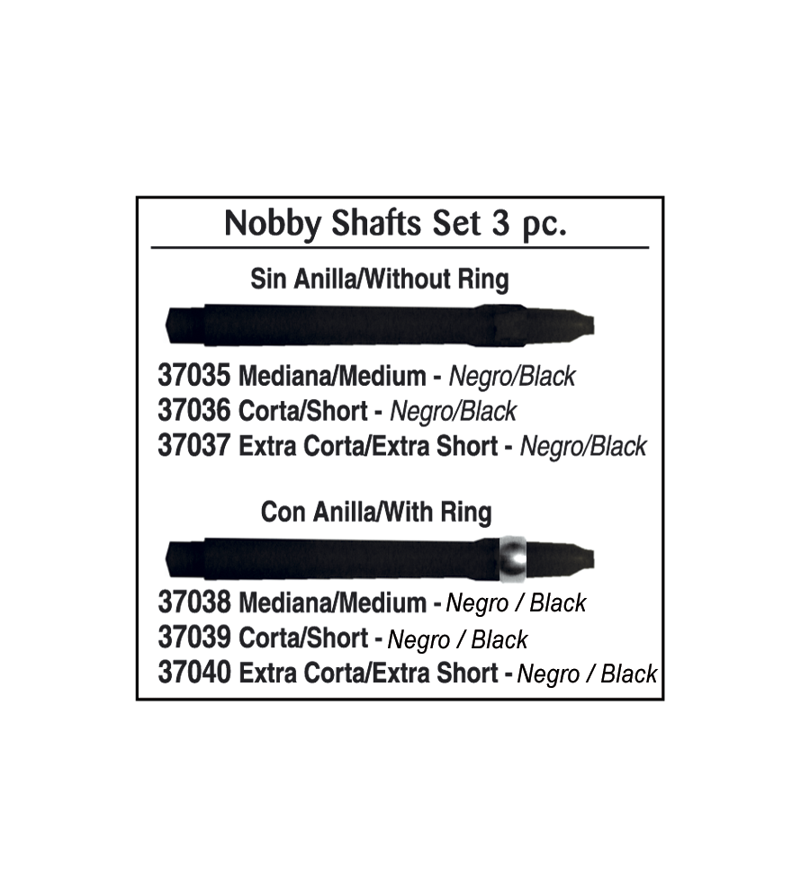 Caña NYLON.CORTA.Sin Anilla. Negro. 3pz