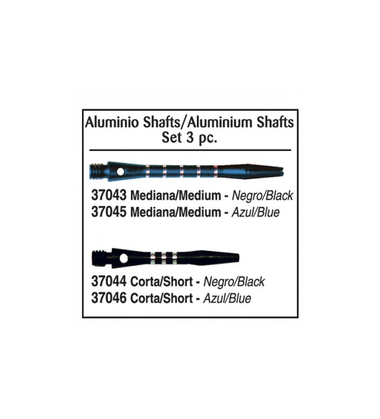 Caña ALUMINIO CORTA. Azul. Set 3 pz