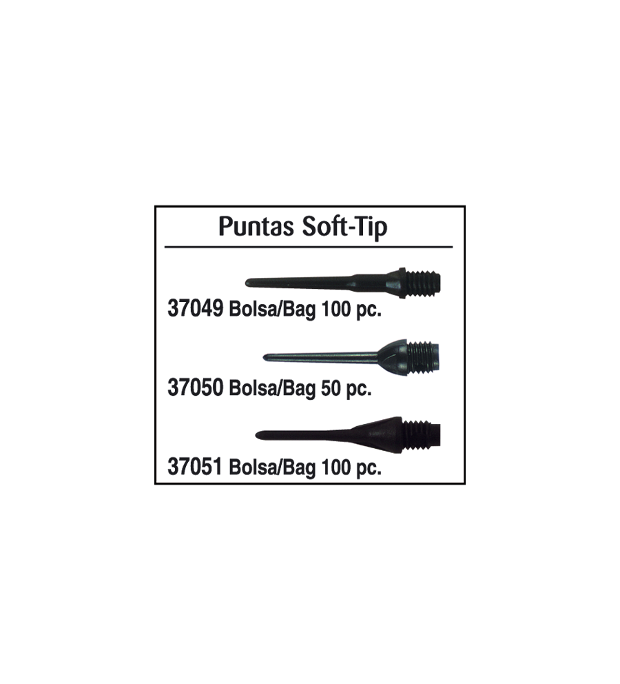 Puntas Soft-Tip. Negro.Bolsa 100 pz