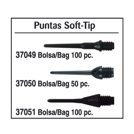 Puntas Soft-Tip. Negro.Bolsa 100 pz