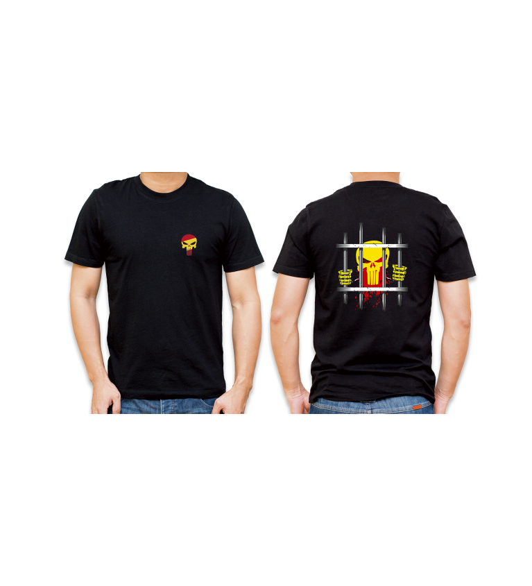 Camiseta Basica Barbaric Negra Calavera