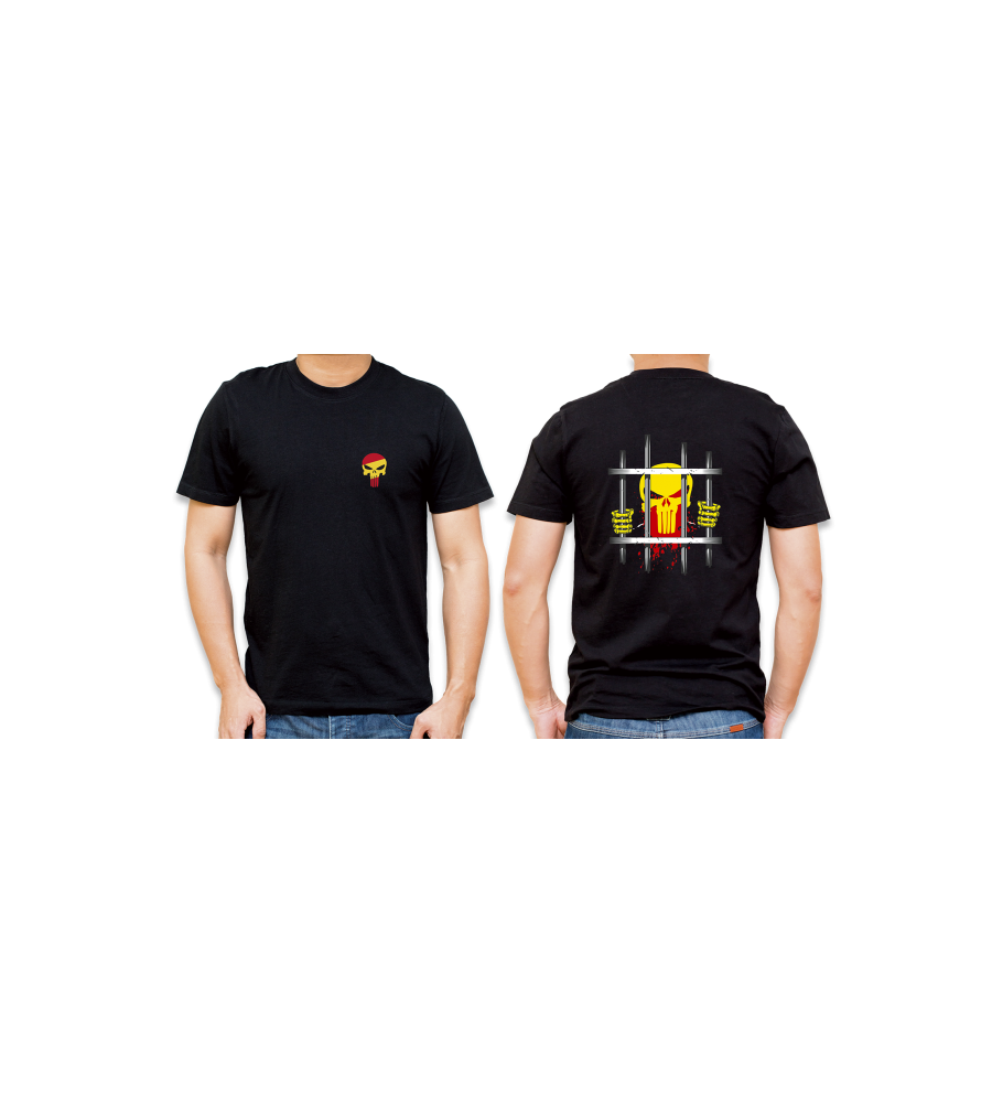 Camiseta Basica Barbaric Negra Calavera