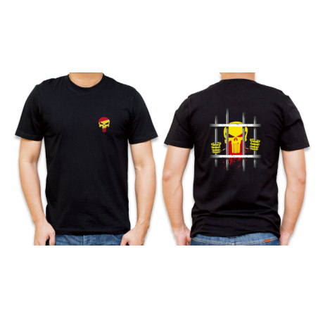 Camiseta Basica Barbaric Negra Calavera