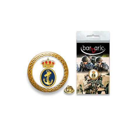 Pin Barbaric oro. borde biselado. D:20mm