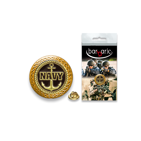 Pin Barbaric oro. borde biselado. D:20mm