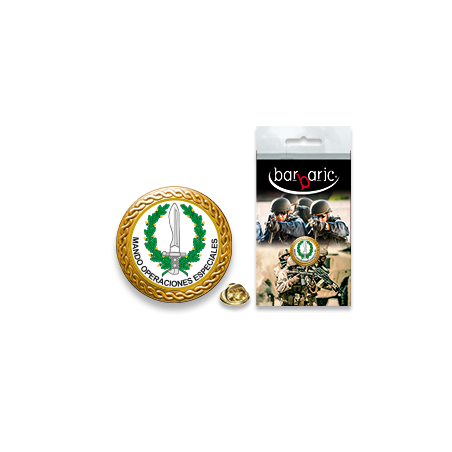 Pin Barbaric oro. borde biselado. D:20mm